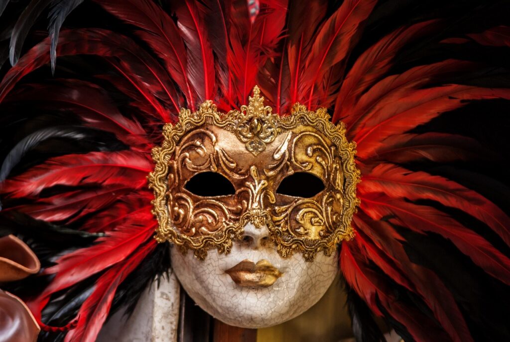 Kiedy trauma jest maską bezpieczeństwa – Dlaczego Twoja psychika boi się zmiany? venetian mask, carnival, feathers, mask, golden, carnival mask, ornate, decorative, culture, traditional, tradition, rio de janeiro, venice, closeup, carnival, mask, mask, mask, mask, mask, venice